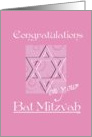 Congratulations on your Bat Mitzvah card