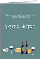 Wine and Cheese Party Invitation-with Quote card