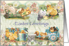 Visiting Easter Chicks Greeted Vintage card