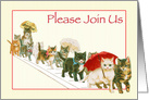 Kitties Walking Together a Group Vintage All Occasion Invitation card