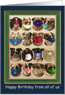 Birthday from Group Vintage Dogs wearing Coronavirus Covid Masks card