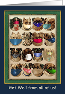 Get Well Group Vintage Dogs Wearing Masks for Coronavirus Covid-19 card
