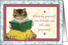 Encouragement Reading Lesson Covid-19 Coronavirus Kitty card