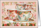 Vintage OrnateTeacups or Coffee Cups Blank Note card