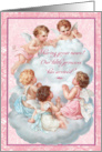 Vintage Cherubs New Baby Girl Announcement Little Princess Arrival card