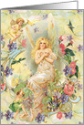 Fairy Friends, angels, cherubs, floral All Occasion Blank Vintage card