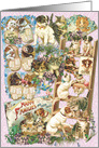 Happy Cat and Dog Families All Occasion Vintage Card