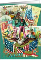 Stars and Stripes Vintage Collage Blank Inside card