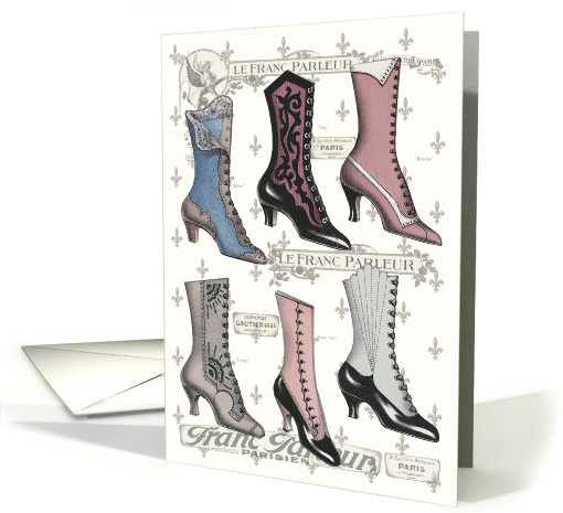 French High-Top Shoes All Occasion Vintage card (1479520)