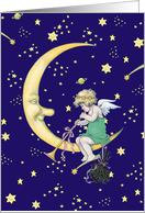 Man in the Moon is Enchanting Music and Angel Vintage All Occasion card