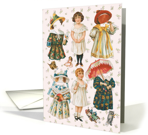 Vintage Paper Doll Set with Dresses Matching Hats All... (1479554)