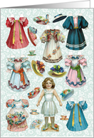 Vintage Ready for Tea Paper Doll Set All Occasion Vintage Card