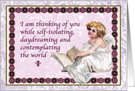 Thinking of you in self-isolation Coronavirus Daydreaming Angel card
