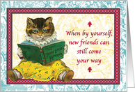 Encouragement Reading Lesson Covid-19 Coronavirus Kitty card