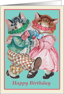 Happy Birthday Dancing Kitties with their Protected Masks card