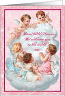 Vintage Cherubs Welcome of Little Princess Baby Girl card