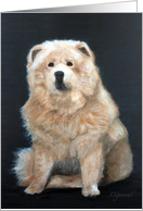 Chow Chow Dog Original Oil Painting Blank Note card