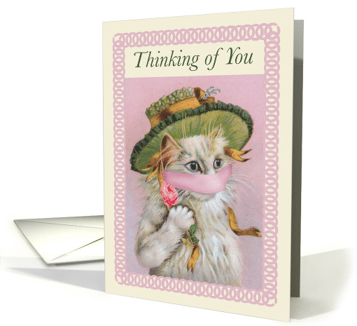 Thinking of You Vintage Kitty in Coronavirus Mask card (1654562)