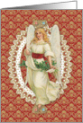 Angel with Holiday Greenery card