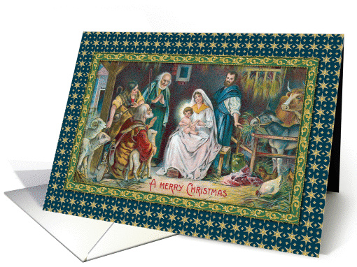 Old World Nativity card (252934)
