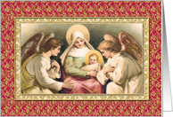 Madonna and Child and Angels card