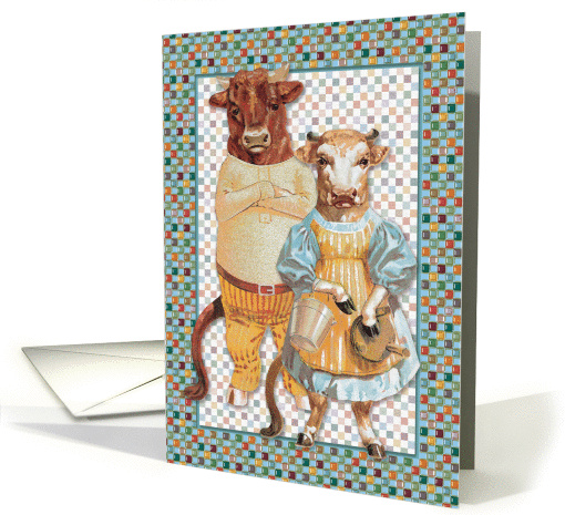 Mr & Mrs Cow Couple card (257149)