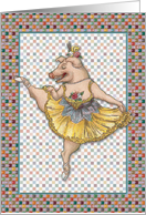 Miss Piggy Ballerina card