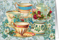 Teacups and Flowers card
