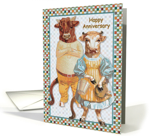 Cow Couple Anniversary card (375632)
