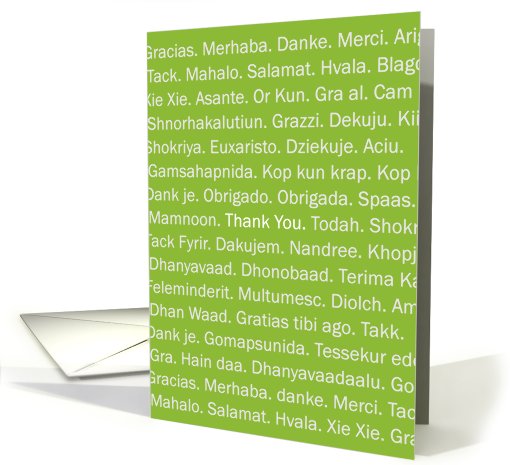 Thank You In Different Languages card (522902)