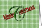 Christmas Green Plaid card