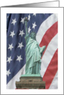 Patriotic Statue of Liberty with Flag card