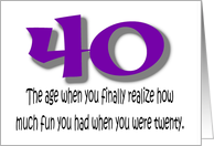 Birthday 40 card