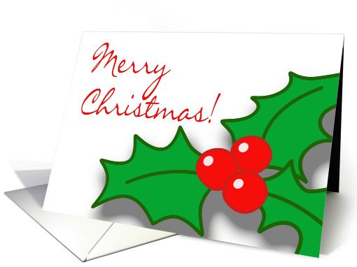 Christmas Holly Corner card (290330)