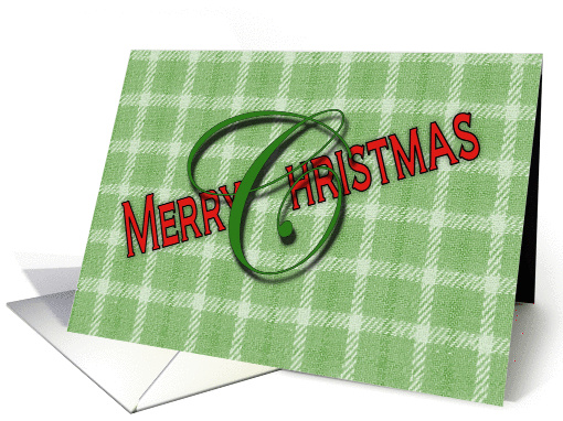 Christmas Green Plaid card (291737)