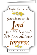 Thanksgiving Psalm...