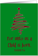 Christmas Green with Red Tree card