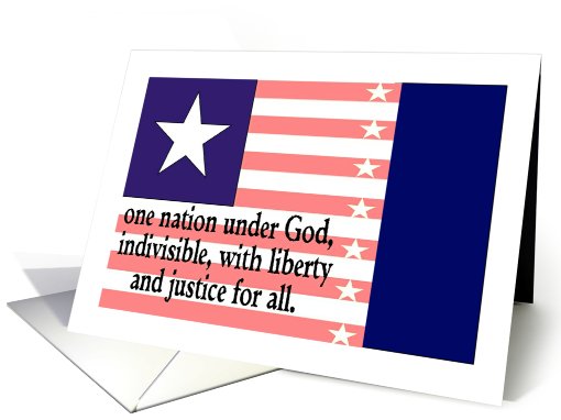 July 4 with Pledge and flag card (820807)