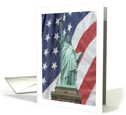Patriotic Statue of Liberty with Flag card (845186)