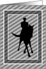 Dressage Horse And Rider Silhouette Blank Note Card