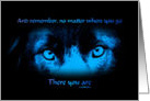 Fantasy Blue Intense Dog Eyes Inspirational Quote Card