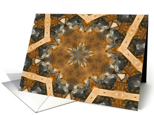 Llama Face Digital Art Kaleidoscope Animal Photo Blank Note card