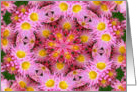 Pink Daisies Digital Art Kaleidoscope Flower Photo Blank Note Card