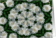 White Peony Kaleidoscope Flower Photo Blank Note Card
