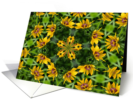 Black Eyed Susan Kaleidoscope Flower Photo Blank Note card (329035)
