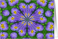 Bee On Purple Daisy Kaleidoscope Flower Photo Blank Note Card