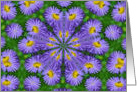 Bee On Purple Daisy Kaleidoscope Flower Photo Blank Note Card