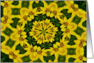 Yellow Daisy Kaleidoscope Flower Photo Blank Note Card