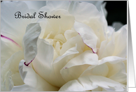 White Peony Flower Photo Bridal Shower Invitation card