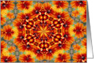 Orange Daisy Digital Art Flower Kaleidoscope Blank Note Card